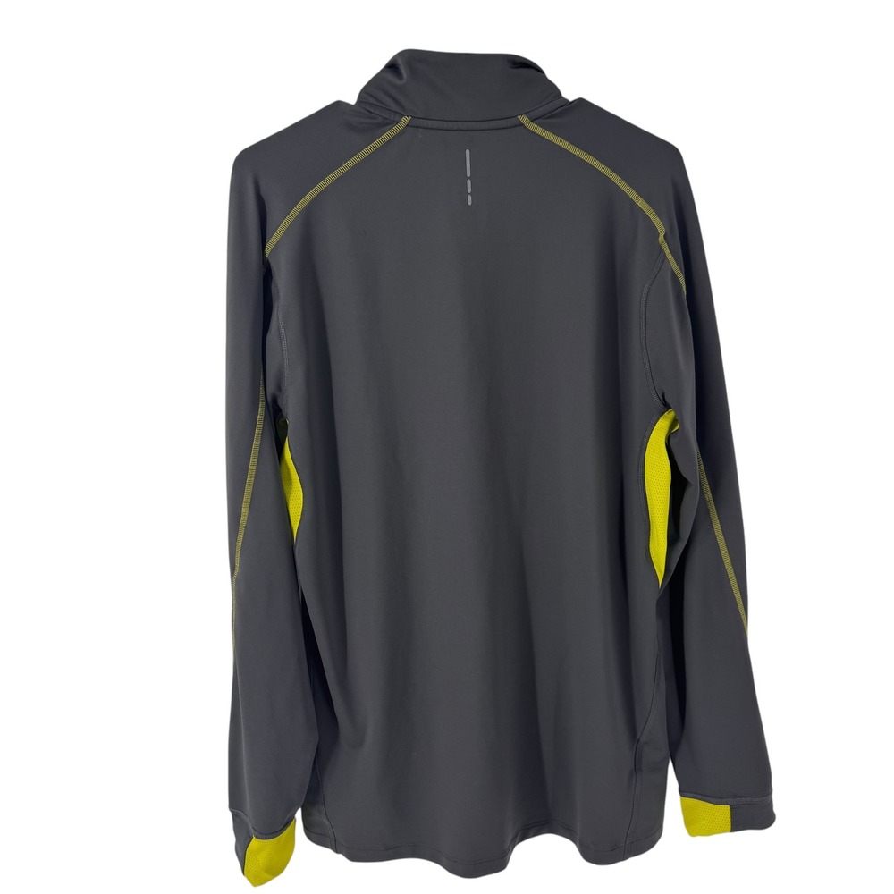 Salomon Mens Gray Neon Yellow Quarter Zip Performance Pullover Hiking Top Large - Picture 3 of 10